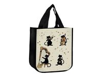 Kiub Bug Art - Sac de courses recyclé - chat/musique