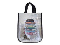 Kiub Bug Art - Sac de courses recyclé - chaton/livres