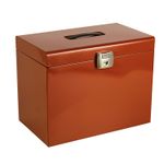 Pierre Henry - Classeur ménager en métal (valisette) avec 5 dossiers suspendus - terracotta