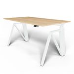 Bureau THEODORE  L160 - pieds blanc - plateau chêne massif