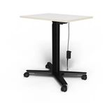 Bureau ELLIOT L70 - pieds noir - plateau Blanc laqué