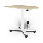 Bureau ELLIOT d'angle L100 - pieds blanc - plateau imitation chêne