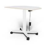 Bureau ELLIOT d'angle L100 - pieds blanc - plateau Blanc laqué