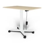 Bureau ELLIOT L100 - pieds blanc - plateau imitation chêne