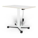 Bureau ELLIOT L100 - pieds blanc - plateau Blanc laqué