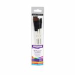 Daler-Rowney Graduate - Pack de 3 pinceaux synthétiques - peigne plat, peigne Filbert, peigne d'angle - taille : 6, 3/8, 3/4