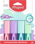 Maped Glitter - Pack de 4 surligneurs - couleurs pastel assorties