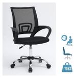 Fauteuil de bureau JUNIOR AMY - accoudoirs fixes - noir