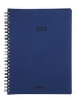 Agenda à spirale Calvi Timing Recyclé - 1 semaine sur 2 pages - 17 x 22 cm - bleu - Brepols
