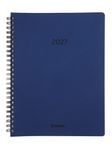 Agenda à spirale Calvi Timing Recyclé - 1 semaine sur 2 pages - 17 x 22 cm - bleu - Brepols