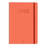 Agenda à élastique Cachemire - 1 semaine sur 2 pages - 17 x 24,5 cm - corail - Oberthur
