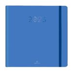 Agenda à élastique Cachemire - 1 semaine sur 2 pages - 16,5 x 16,5 cm - bleu - Oberthur