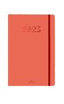 Agenda à élastique Cachemire - 1 semaine sur 2 pages - 10 x 15 cm - corail - Oberthur