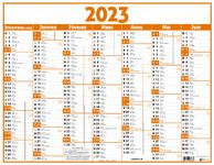 Oberthur Classique - Calendrier 7 mois par face - 21 x 26,5 cm - orange