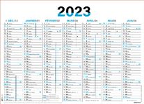 Oberthur Fluo - Calendrier 7 mois par face - 21 x 26,5 cm - bleu