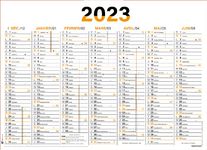 Oberthur Fluo - Calendrier 7 mois par face - 32 x 42 cm - orange