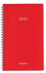 Agenda à spirale Polyprop Breform - 1 jour par page - 10 x 16,5 cm - rouge - Brepols