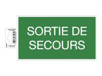 Exacompta - Panneau de signalisation adhésif - Sortie de secours - 200 x 110 mm - vert
