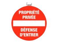 Exacompta - Panneau de signalisation adhésif - Propriété privée / défense d'entrée - 30 cm de diamètre