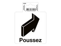 Exacompta - Pictogramme adhésif "poussez" - 100 x 100 mm