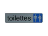 Exacompta - Pictogramme - Toilettes dame - 44 x 165 mm - aluminium brossé