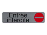 Exacompta - Plaque de signalisation Entrée interdite - 165 x 44 mm - aluminium brossé