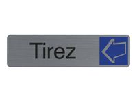 Exacompta - Plaque de signalisation Tirez - 165 x 44 mm - aluminium brossé