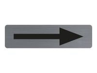 Exacompta - Plaque adhésive Flèche - 16,5 x 4,4 cm - aluminium - gris - noir