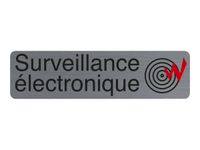Exacompta - Plaque de signalisation Surveillance électronique - 165 x 44 mm - aluminium brossé