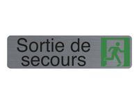 Exacompta - Plaque de signalisation Sortie de secours - 165 x 44 mm - aluminium brossé