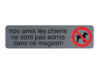 Exacompta - Pictogramme - Interdit aux chiens - 44 x 165 mm - aluminium brossé