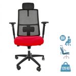 Fauteuil de bureau ARMONIA - accoudoirs réglables - appuie-tête réglable - rouge