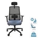 Fauteuil de bureau ARMONIA - accoudoirs réglables - appuie-tête réglable - gris