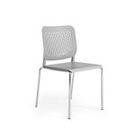 Chaise Luge MALIZIA - 4 pieds chromés - gris