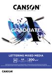 Canson Graduate Lettering Mixed Media - Bloc dessin - 20 feuilles - A4 - 200 gr