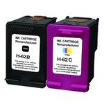 Cartouche remanufacturée HP 62 - pack de 2 - noir, cyan, magenta, jaune - Uprint