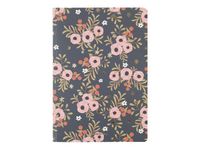 Oberthur Bahia - Carnet de notes souple - A5 - ligné - 200 pages - fleurs roses