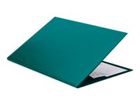 L'Agenda Moderne Satiny - Sous-main à rabat - 56 x 38 cm - bleu canard - Quo Vadis