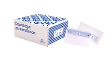 La Couronne - 500 Enveloppes DL 110 x 220 mm - 90 gr - fenêtre vitrex 45x100mm - blanc - bande auto-adhésive - Ouverture facile