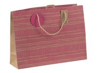 Clairefontaine - Sac cadeau kraft - néon rose fluo - 37,3 cm x 11,8 cm x 27,5 cm