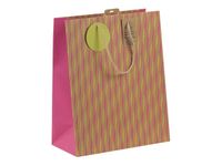 Clairefontaine - Sac cadeau kraft - néon rose/orange/jaune - 26,5 cm x 14 cm x 33 cm