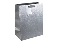 Clairefontaine - Sac cadeau - pluies d'étoiles argent - 26,5 cm x 14 cm x 33 cm