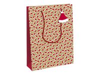 Clairefontaine - Sac cadeau kraft - pain d'épices blanc - 26,5 cm x 14 cm x 33 cm