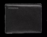 Maverick - Portefeuille anti-piratage avec porte-cartes amovible - 8,5 x 10,5 cm - cuir noir