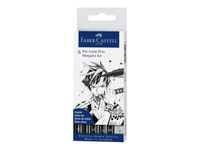 Faber-Castell Pitt Artist Pen Mangaka - Pack de 6 feutres à l'encre de Chine - noir