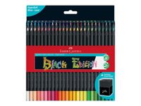 Faber-Castell Black Edition - 50 Crayons de couleur - assortiment de couleurs vives