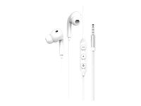 Force Play - Kit main libre - Écouteurs filaire avec micro et prise Jack 3.5mm- blanc