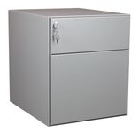 Caisson mobile métallique monobloc – 2 tiroirs - silver