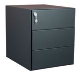 Caisson mobile métallique monobloc – 3 tiroirs - Anthracite