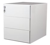 Caisson mobile métallique monobloc – 3 tiroirs- Blanc